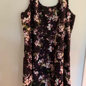 Black Floral Scuba Dress